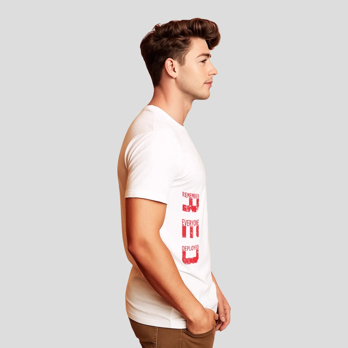 Bontact R.E.D Round-Neck Half Sleeve T-Shirt (White)
