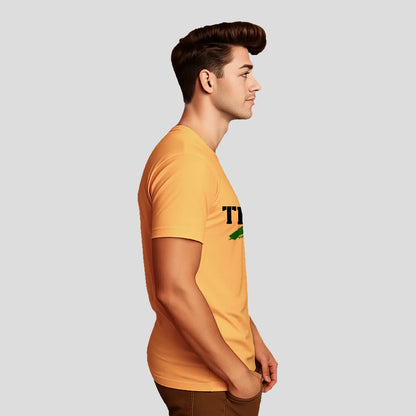 Bontact TRI PEAK Round-Neck Half Sleeve T-Shirt (Banana Cream)