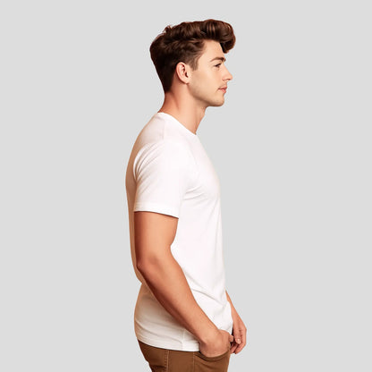 Bontact BOOT CAMP Round-Neck Half Sleeve T-Shirt (White)