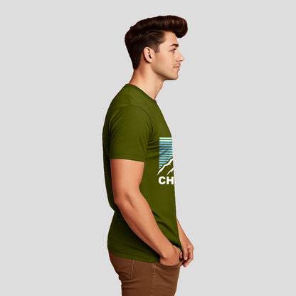 Bontact CHALLENGE Round-Neck Half Sleeve T-Shirt (Grass Hopper)