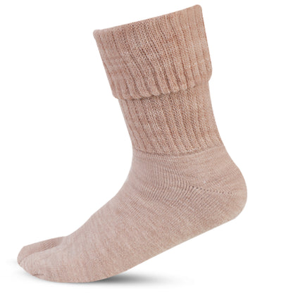 Women Fawn Color Woolen Thumb Socks -Pack of 3