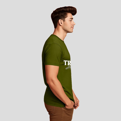 Bontact TRI PEAK Round-Neck Half Sleeve T-Shirt (Grass Hopper)