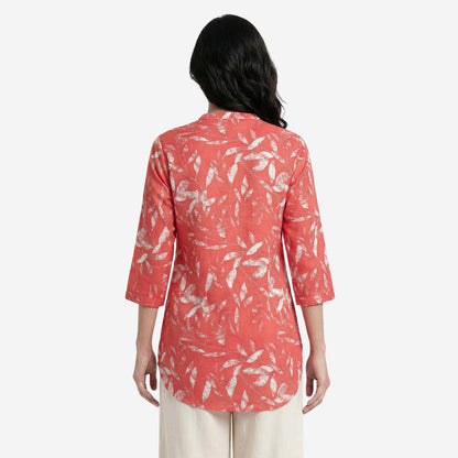 Dk.Peach Women Floral Printed Short Kurti – Stylish & Comfortable (Pack of 1)