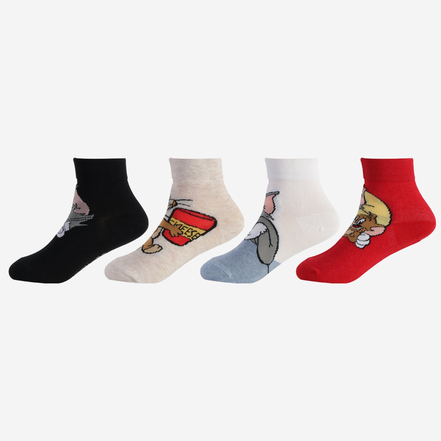 Kids Tom & Jerry Ankle Socks (Pack of 3)