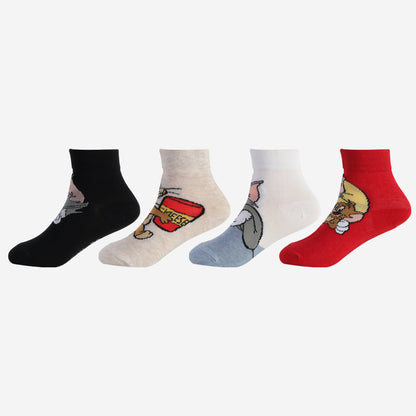 Kids Tom & Jerry Ankle Socks (Pack of 3)
