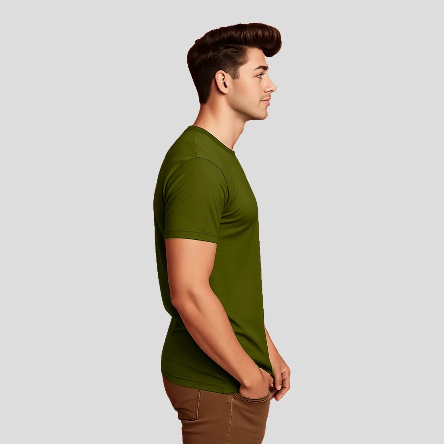 Bontact BOOT CAMP Round-Neck Half Sleeve T-Shirt (Grass Hopper)