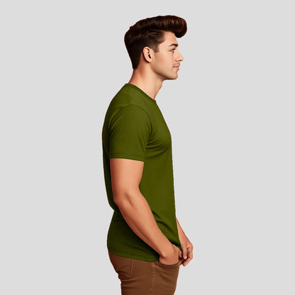 Bontact BOOT CAMP Round-Neck Half Sleeve T-Shirt (Grass Hopper)