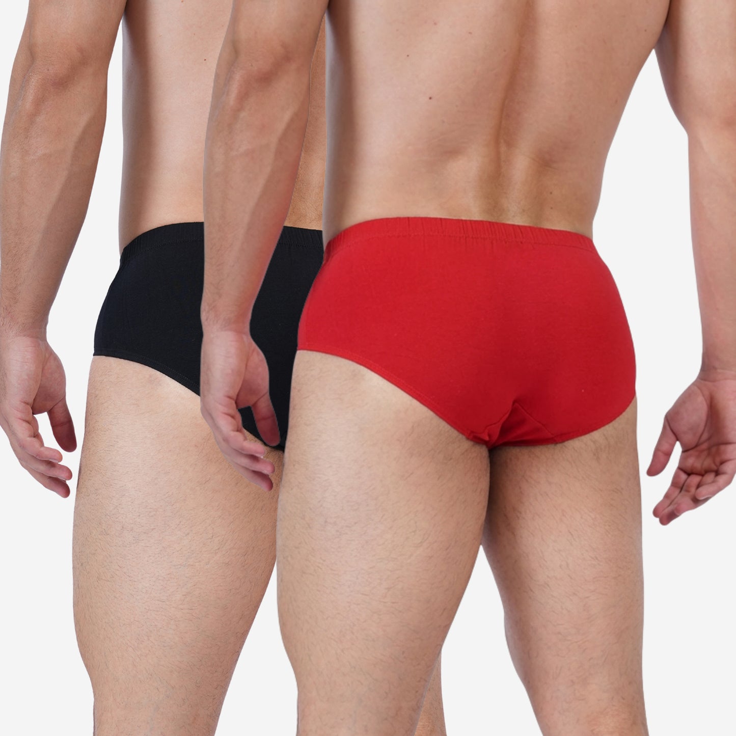 Men's Black & Red Cotton Comfort Briefs - Soft Breathable Everyday Innerwear (Pack of 2)