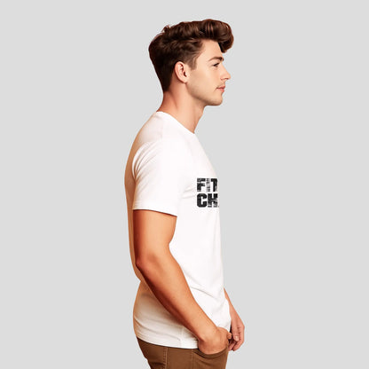 Bontact FIT 4 EVERY CHALLENGE Round-Neck Half Sleeve T-Shirt (White)