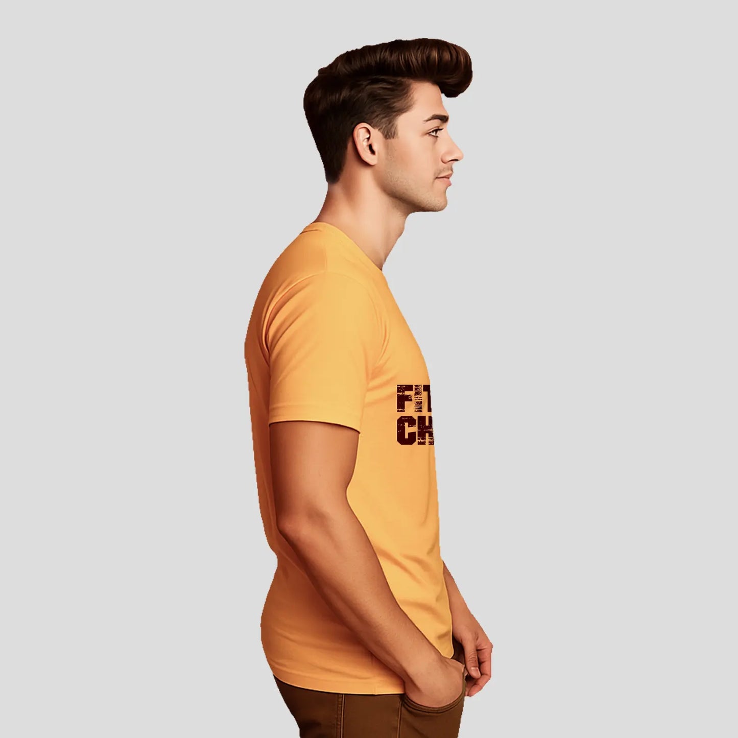 Bontact FIT 4 EVERY CHALLENGE Round-Neck Half Sleeve T-Shirt (Banana Cream)