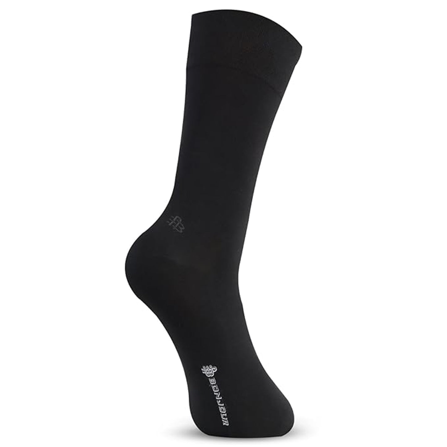 Men Cotton Odour Free Plain Socks (Black)