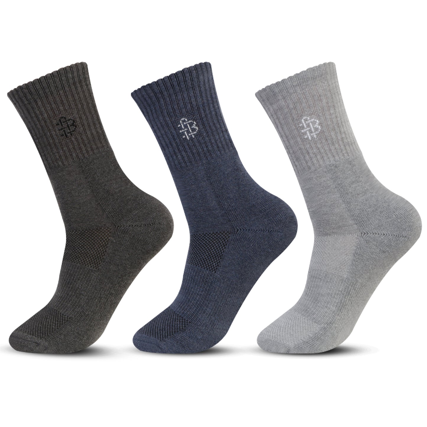 Men Bamboo Formal Socks, Crew Style Cushioned Base