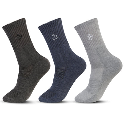 Men Bamboo Formal Socks, Crew Style Cushioned Base