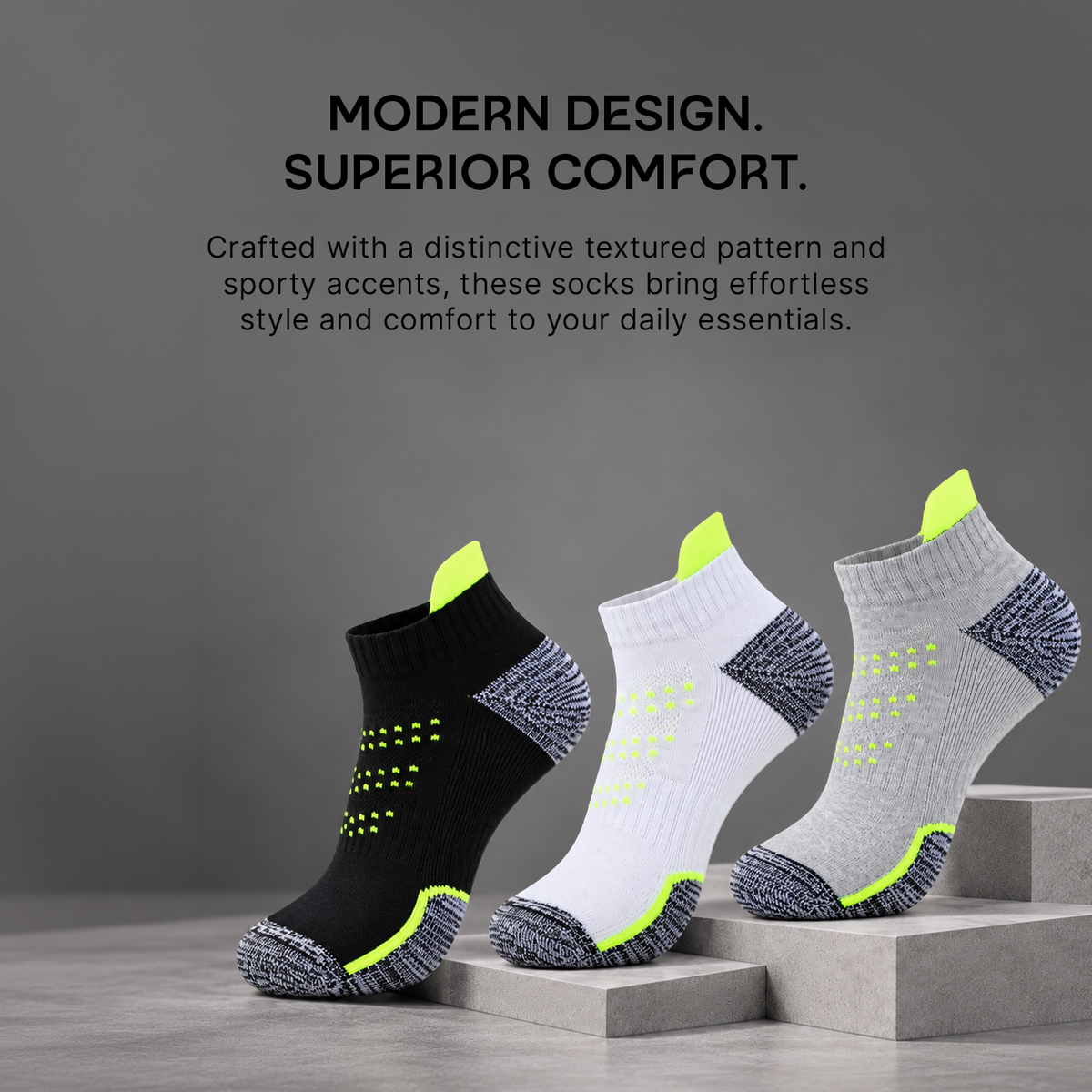 Men's Secret Length Terry Sports Socks- Pack Of 3