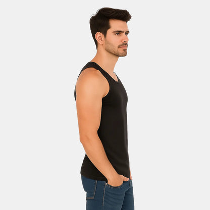 Bamboo Black Vest for Men (Pack of 1)