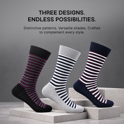 Hush Puppies Men's Multicolored Crew Socks -  Pack of 3