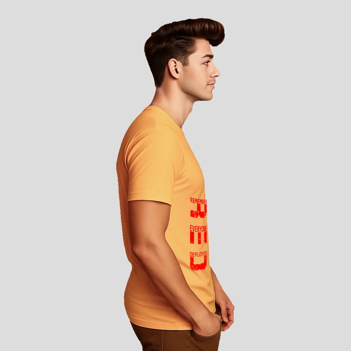Bontact R.E.D Round-Neck Half Sleeve T-Shirt (Banana Cream)