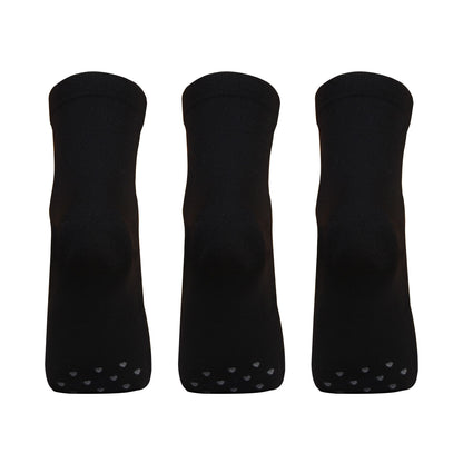 Women Silken Anklet Socks Pack of 3 (Black)