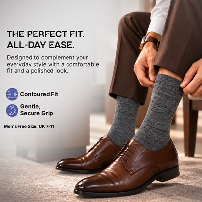 Woolen Gripper (Anti-Skid) Indoor Socks for Men (Color:- Anthra & Navy)