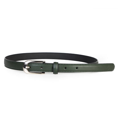 Women Slim Textured  Belt - Green
