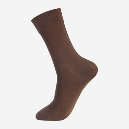 Men Cotton Odour Free Plain Socks (Brown)