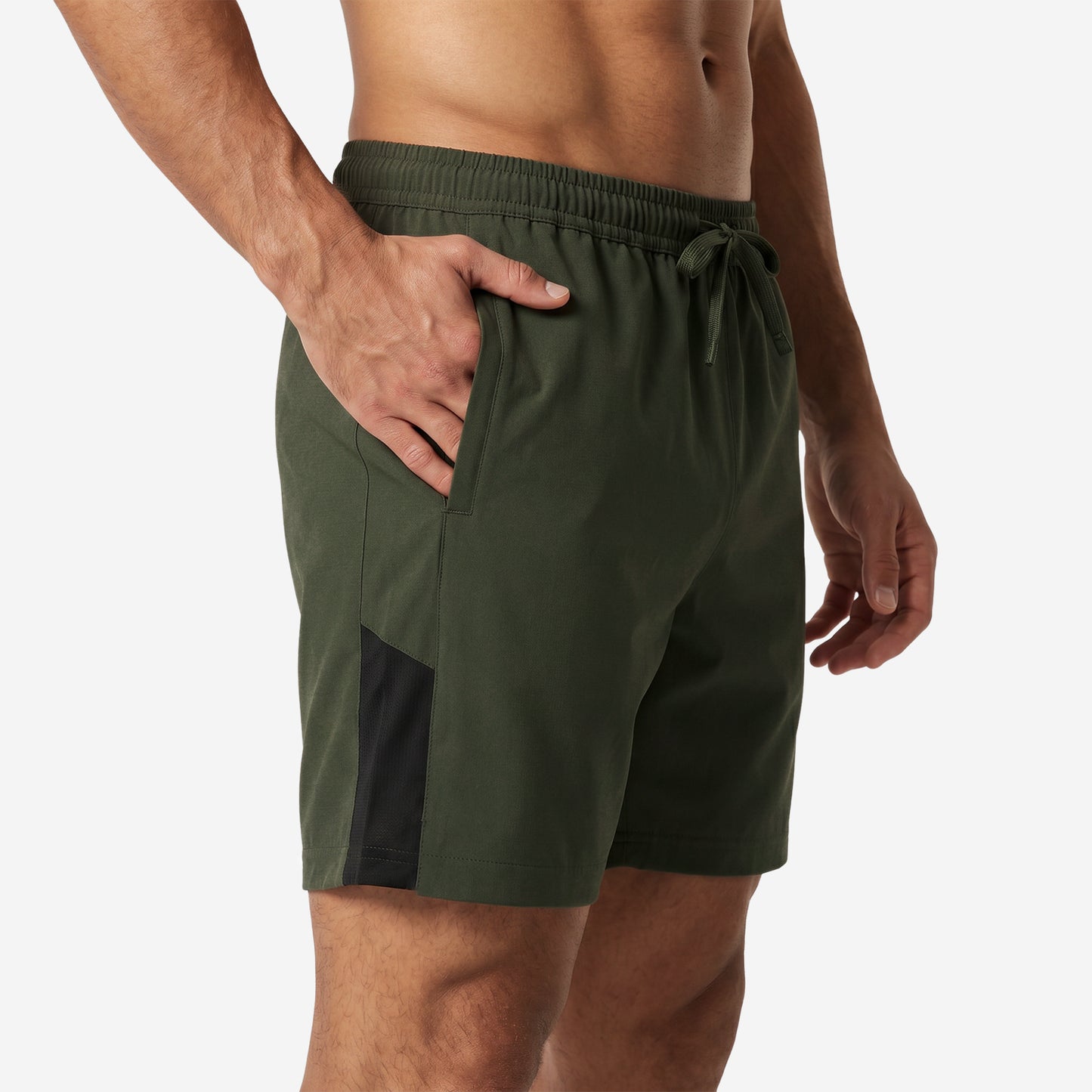 Men’s Olive Regular Fit Activewear Sports Shorts