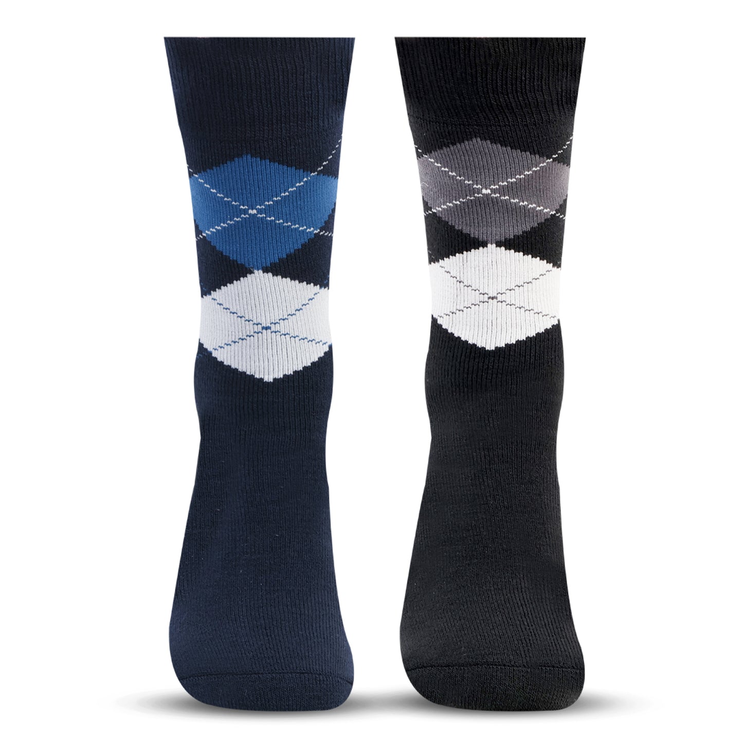 Men's Classic Argyle Multicolored Woolen Socks- Pack of 2