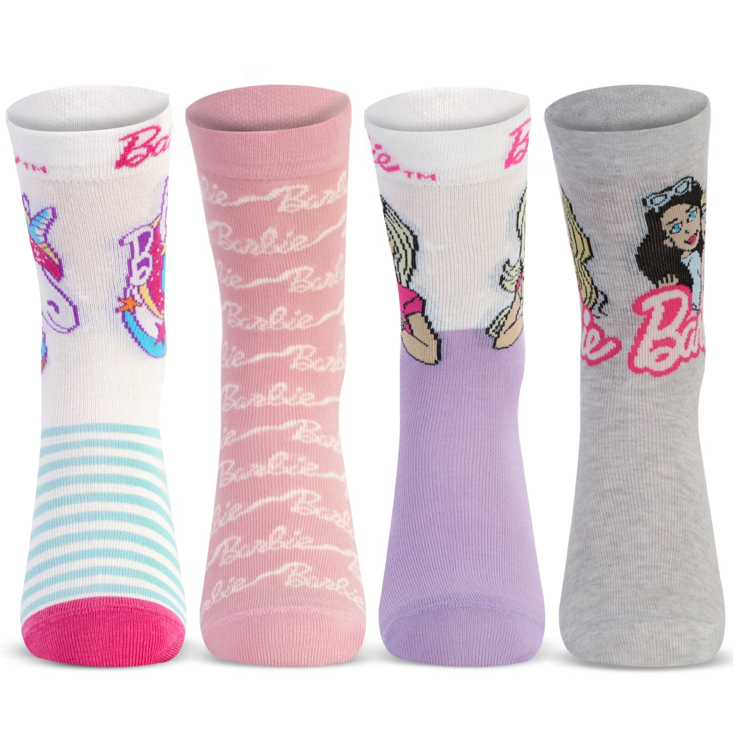 Barbie Girls Cotton Socks (Pack of 4)