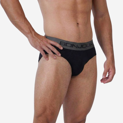 Men's Black Cotton Comfort Briefs - Soft Breathable Everyday Innerwear (Pack of 1)