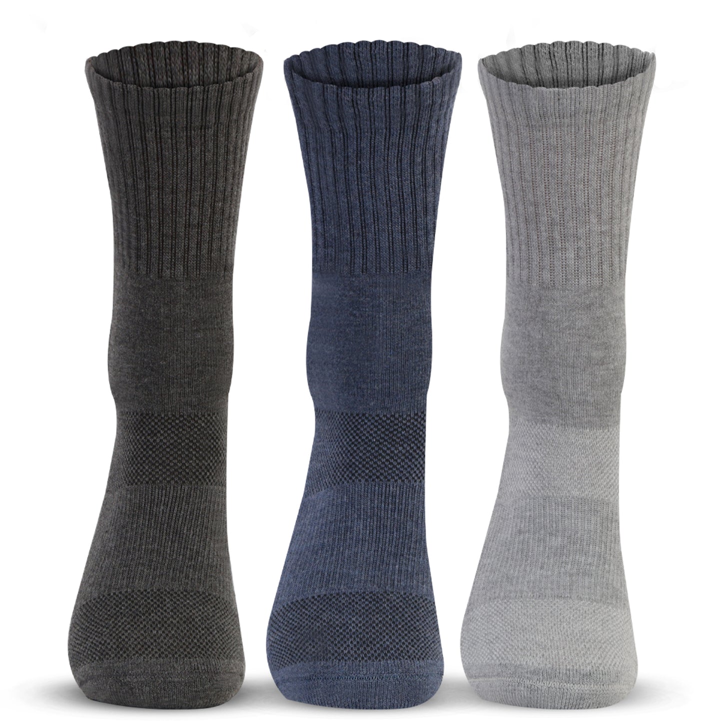 Men Bamboo Formal Socks, Crew Style Cushioned Base