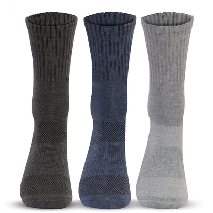 Men Bamboo Formal Socks, Crew Style Cushioned Base