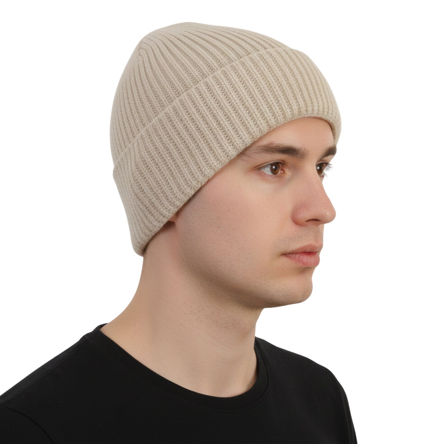 Men's Woolen Winter Cap (Beige)