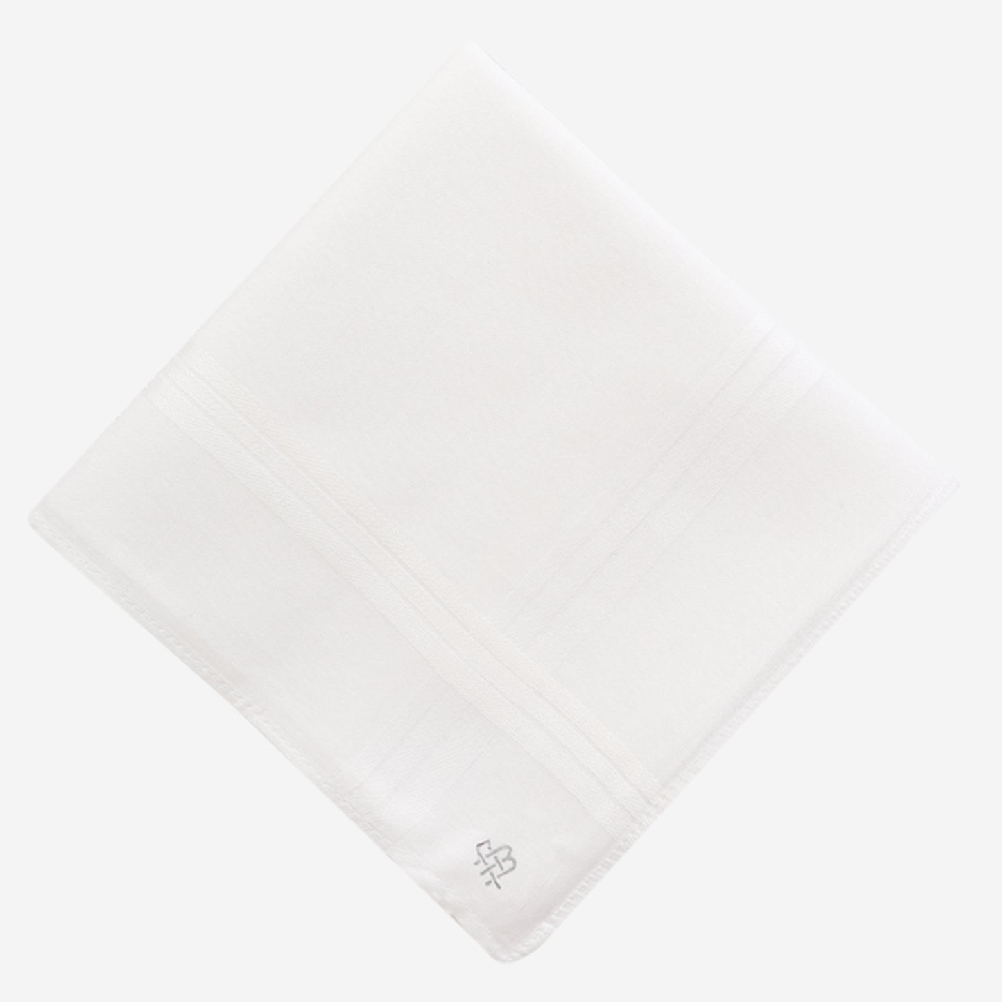 Men's Self White 100% Cotton Handkerchiefs  (Pack of 3)