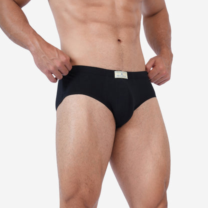 Men's Black & Navy Cotton Comfort Briefs - Soft Breathable Everyday Innerwear (Pack of 2)