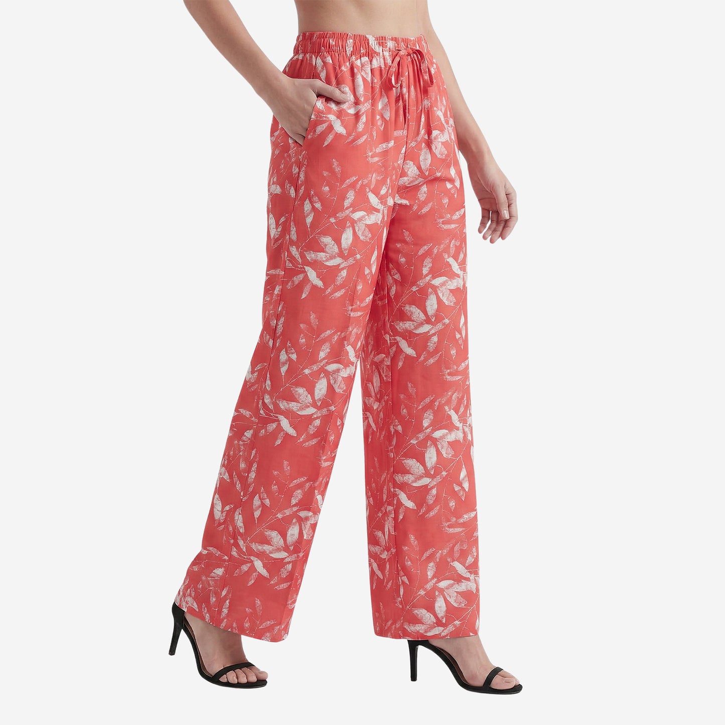 Dk.Peach Floral Printed Palazzo for Women | Comfortable Fit (Pack of 1)