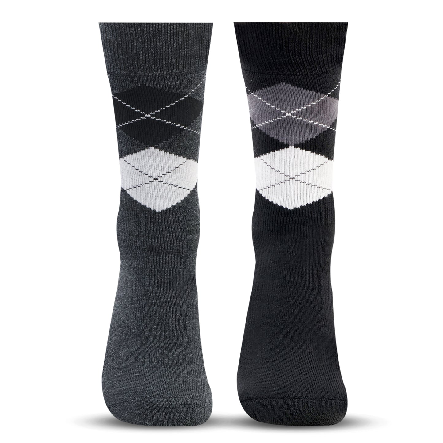Men Classic Argyle Multicolored Woolen Socks- Pack of 2