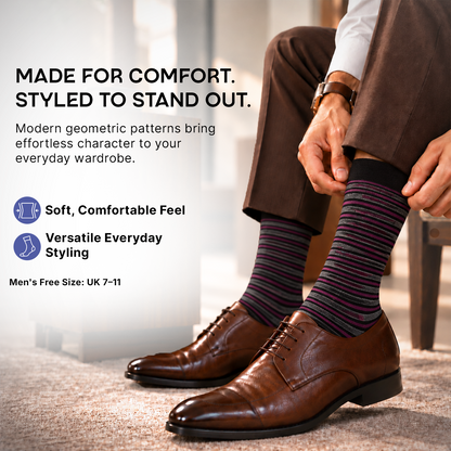 Hush Puppies Men's Multicolored Crew Socks -  Pack of 3