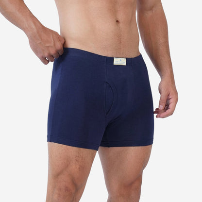 Men's Black & Navy Cotton Comfort Trunk - Soft Breathable Everyday Innerwear (Pack of 2)
