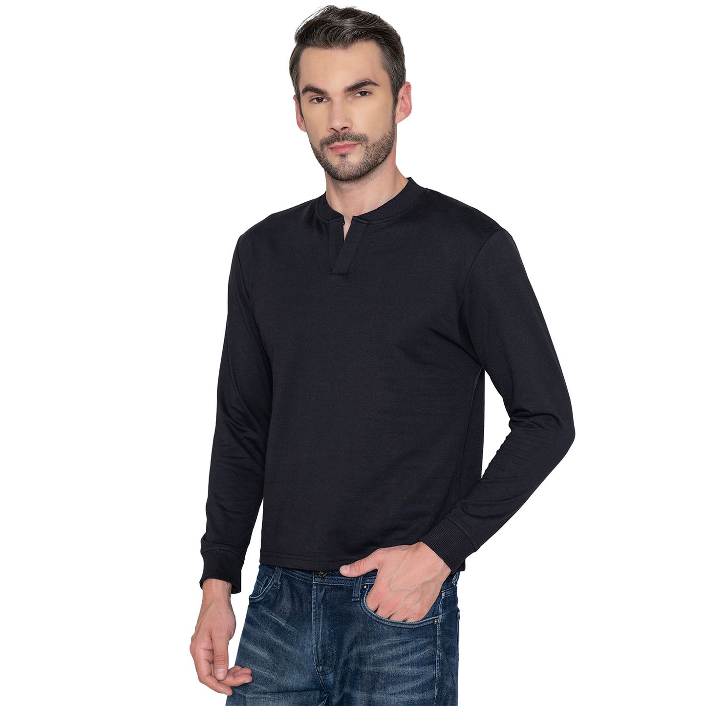Men's Bomber Polo Sweatshirt - Black