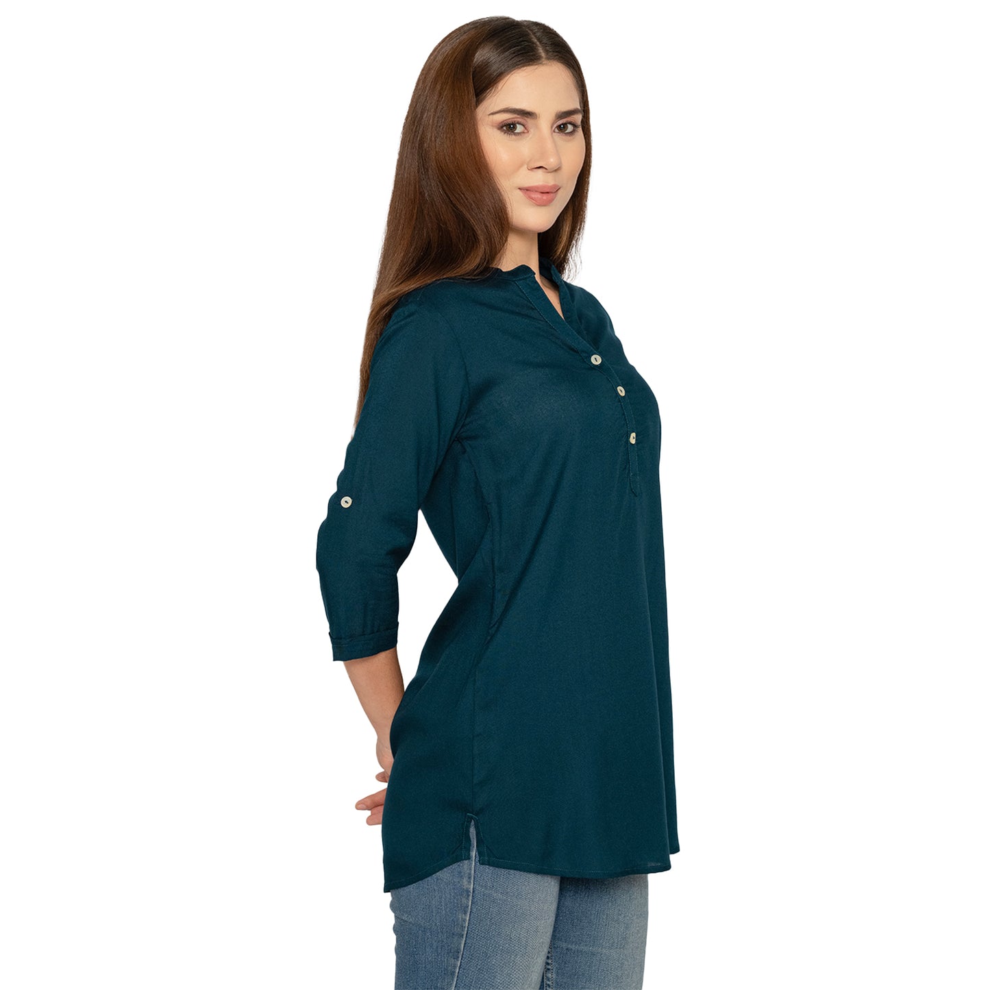 Prussian Blue Short Kurti – Stylish Kurti for Women & Girls