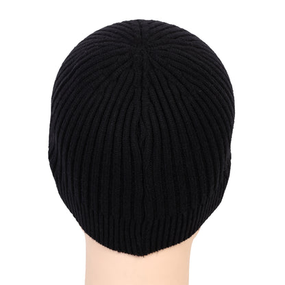 Unisex Woolen Winter Beanie Cap (Black)
