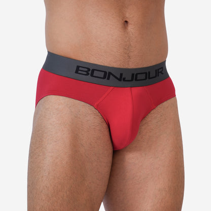 Men's Red Cotton Comfort Briefs - Soft Breathable Everyday Innerwear (Pack of 1)
