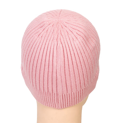 Unisex Woolen Winter Beanie Cap (Rose Pink)