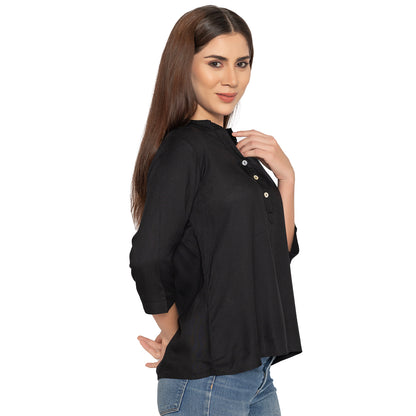 Black Short Kurti – Stylish Kurti for Women & Girl
