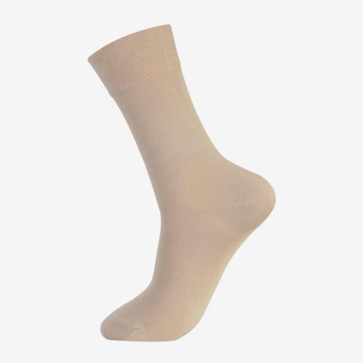 Men Cotton Odour Free Plain Socks (Oyster)
