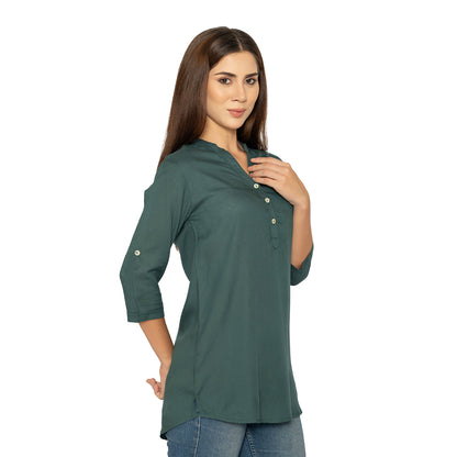 Bottel Green Short Kurti – Stylish Kurti for Women & Girls