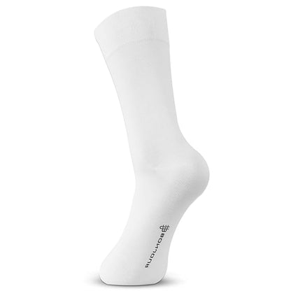 Men Cotton Odour Free Plain Socks (White)