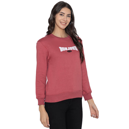 Women's  Full Sleeve Round Neck Sweatshirt - Red