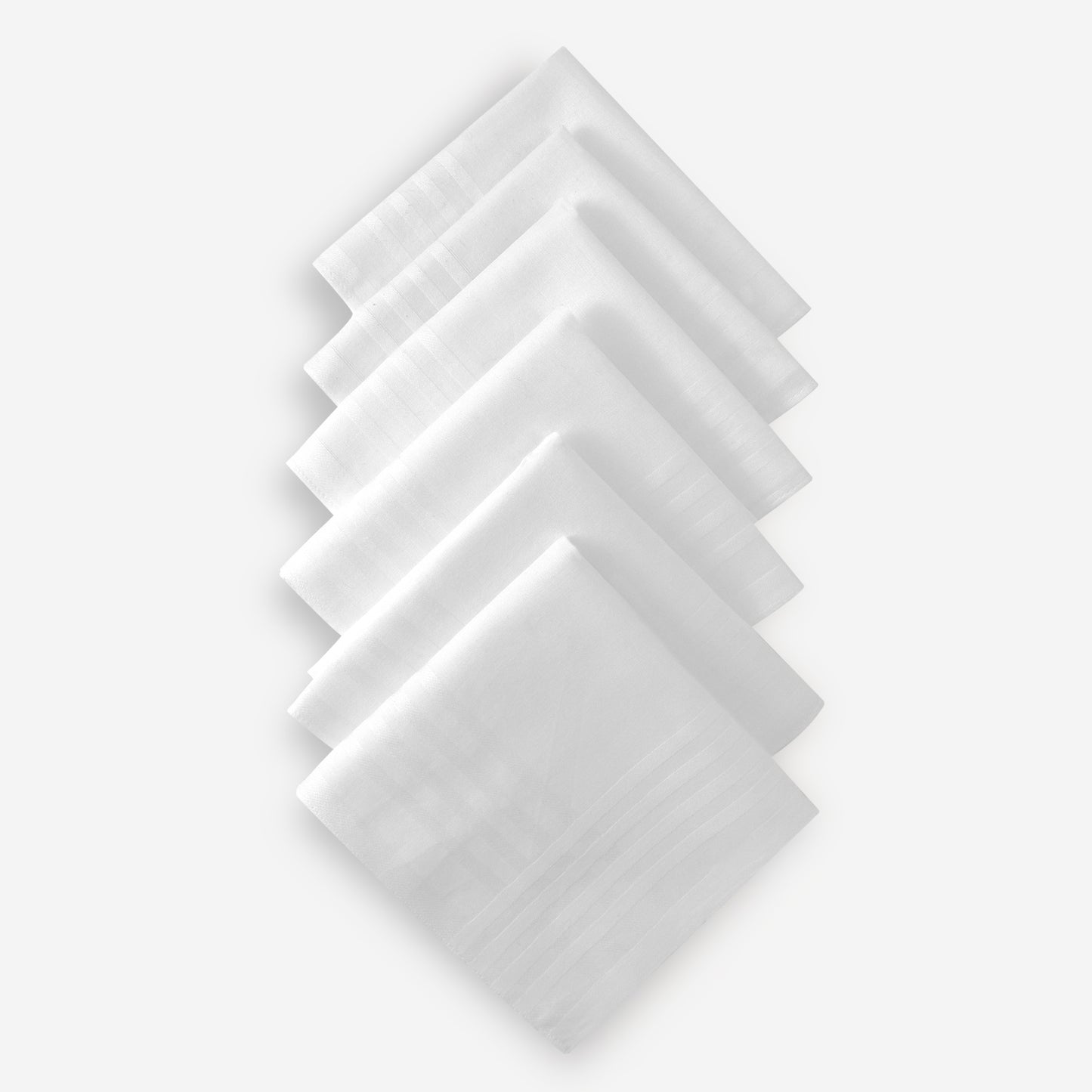 Men’s Formal Cotton Handkerchiefs | Soft & Breathable | Self White | Pack of 6