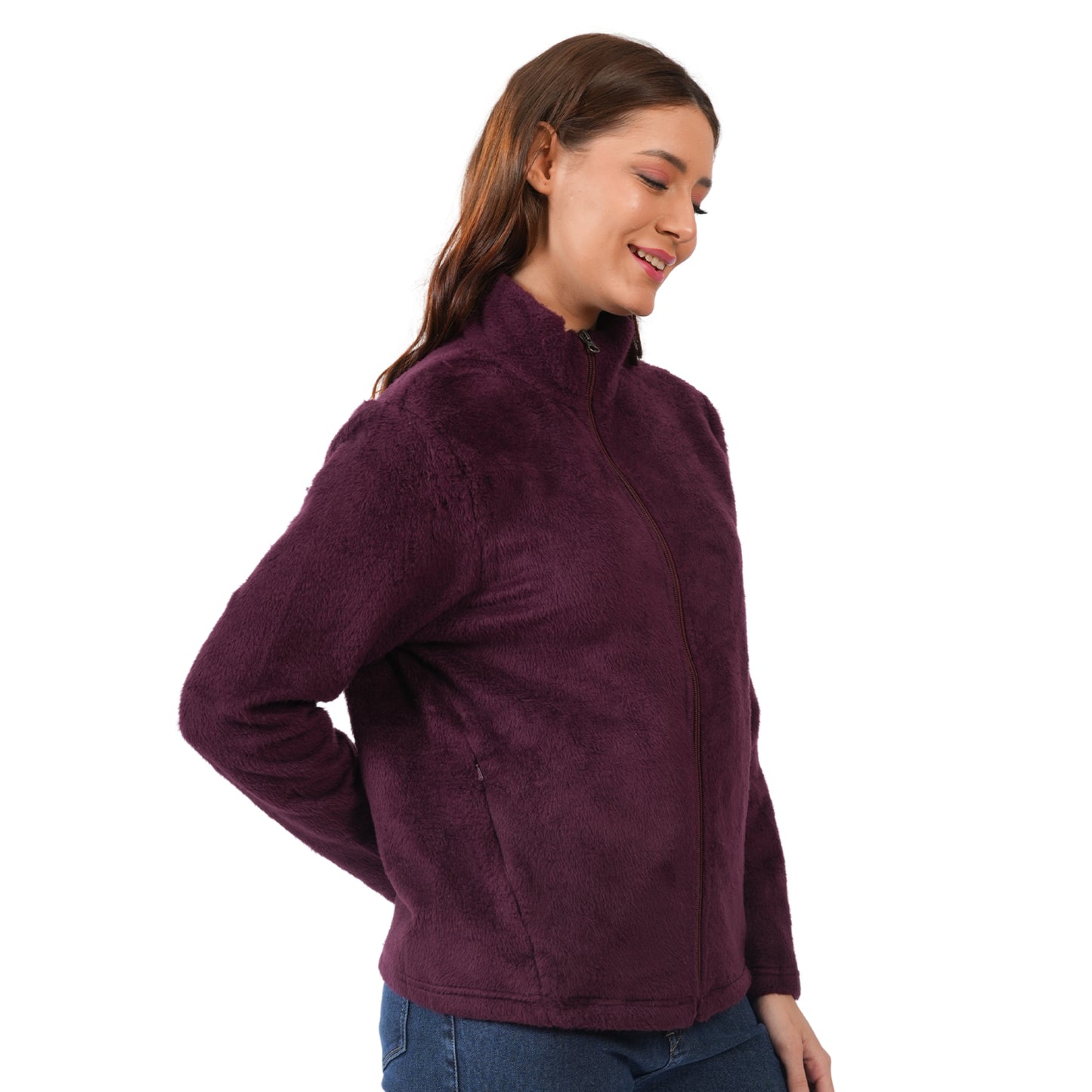 Women's Solid Zipper Hooded Sweatshirt